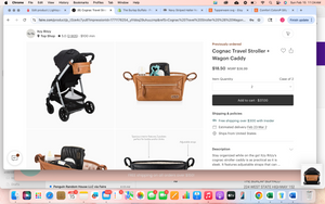 Cognac Travel Stroller & Wagon Caddy