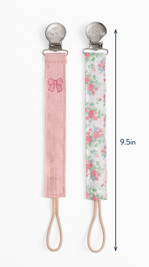 Itzy Clip Fabric Pacifier Strap Bow