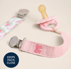 Itzy Clip Fabric Pacifier Strap Bow