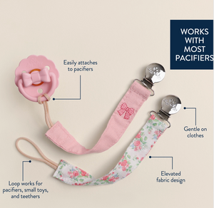 Itzy Clip Fabric Pacifier Strap Bow