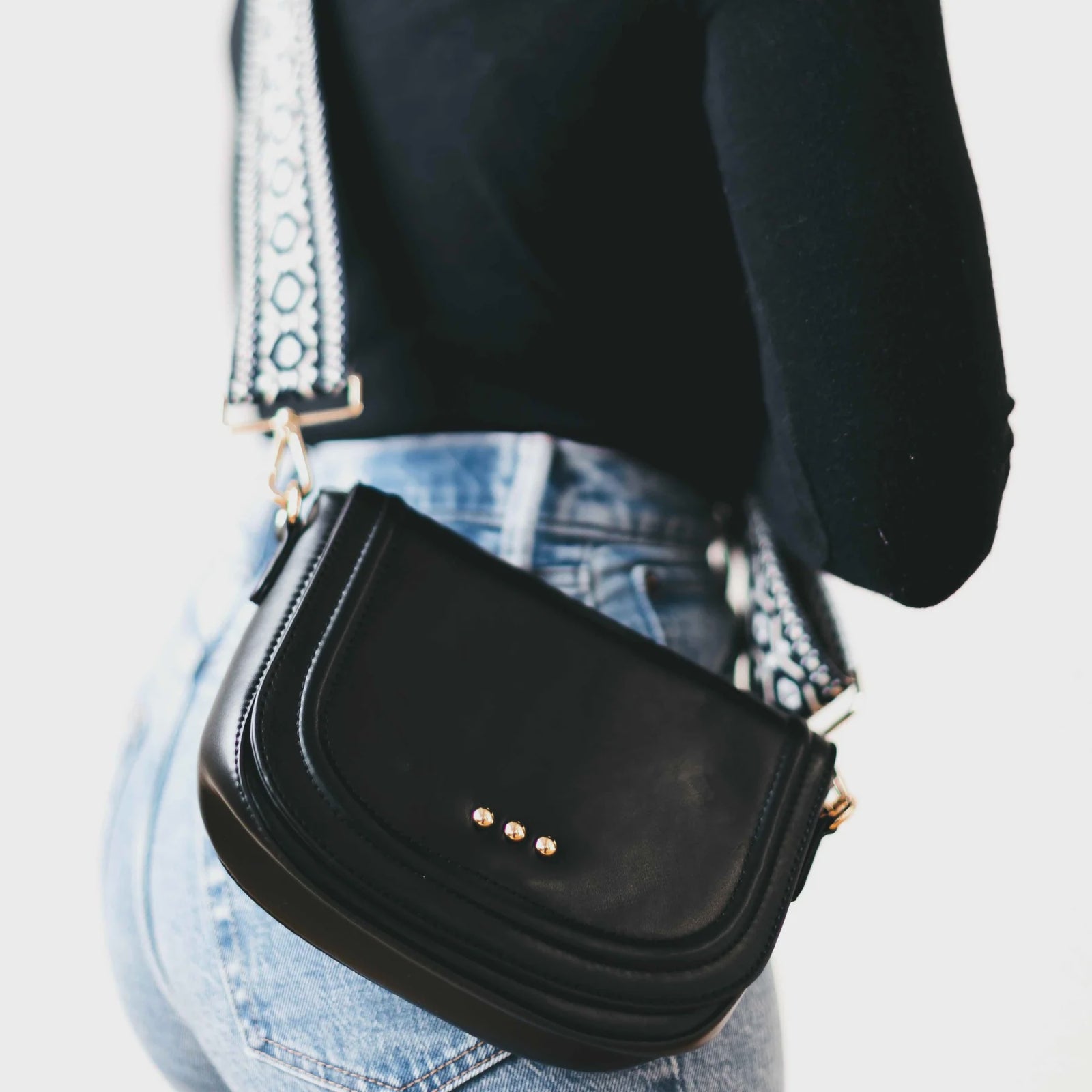 Serenity Saddle Bag-Black