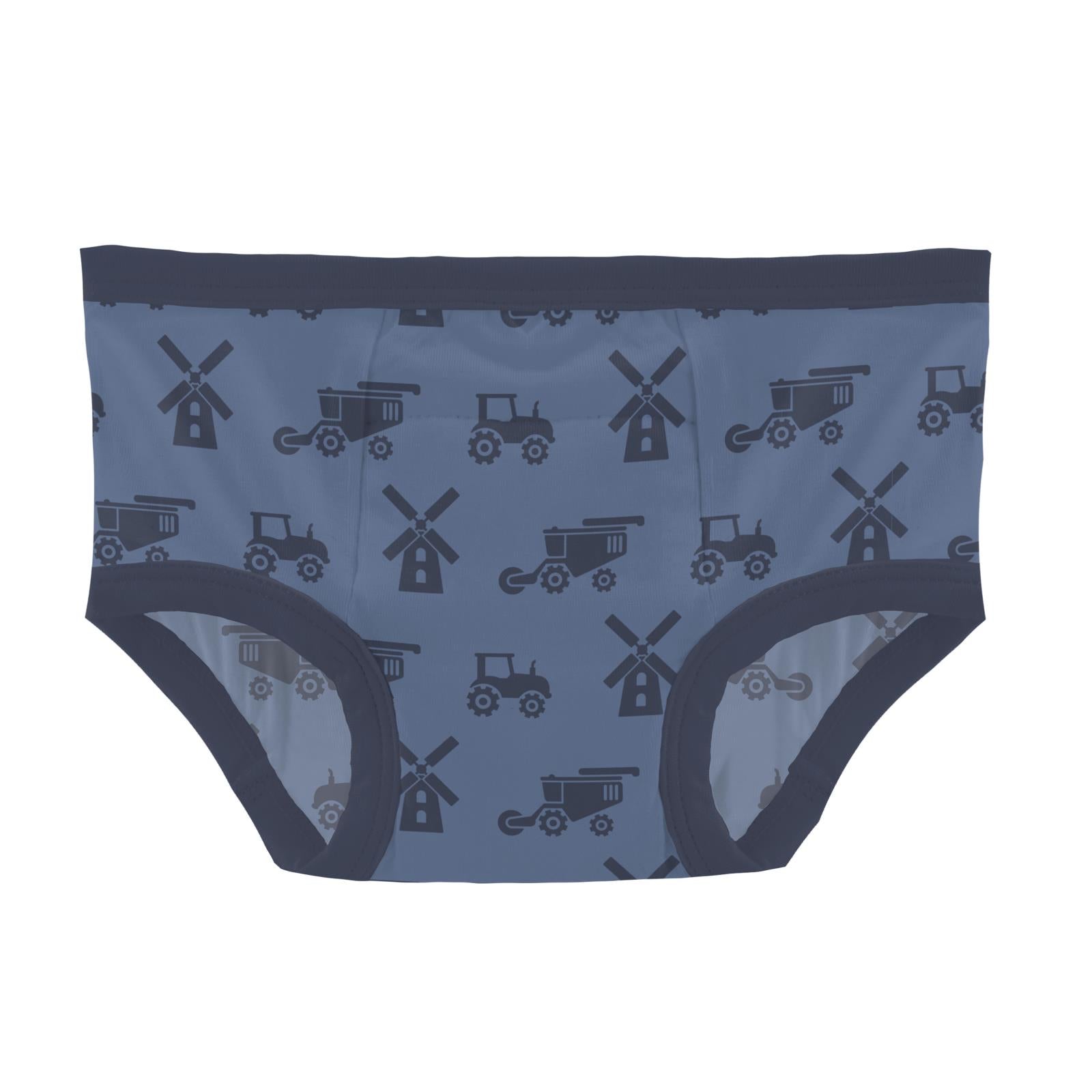 Print Training Pants Denim Tractors & Windmills