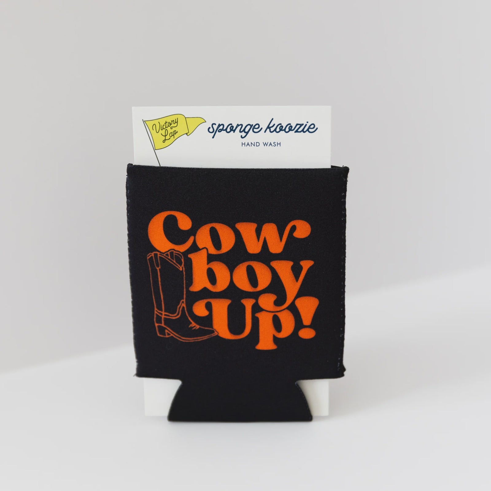 Cowboy Up Sponge Koozie Black
