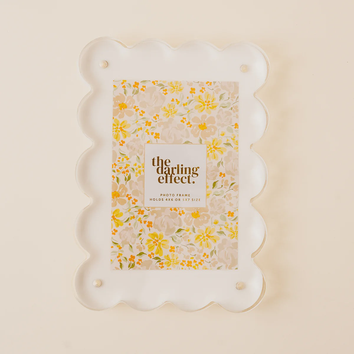 Rectangle Scalloped Acrylic Frame White