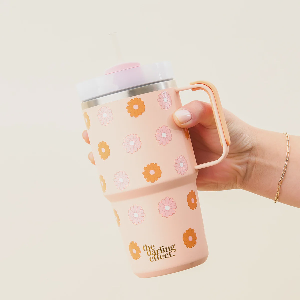 the darling effect 20oz Mini On The Go-Daisy Peach