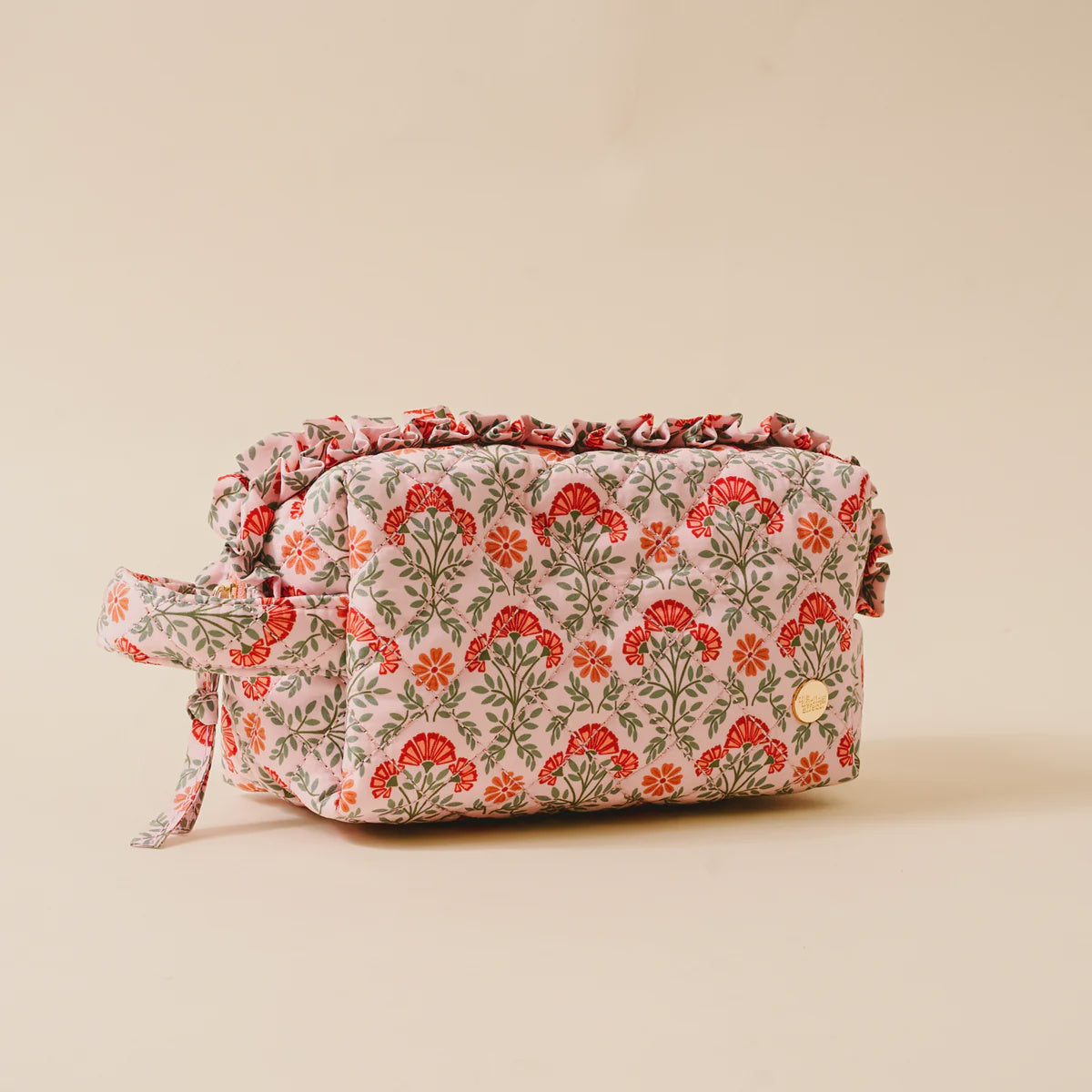 Essentials Quilted Cosmetic Pouch Everbloom Dusty Rose
