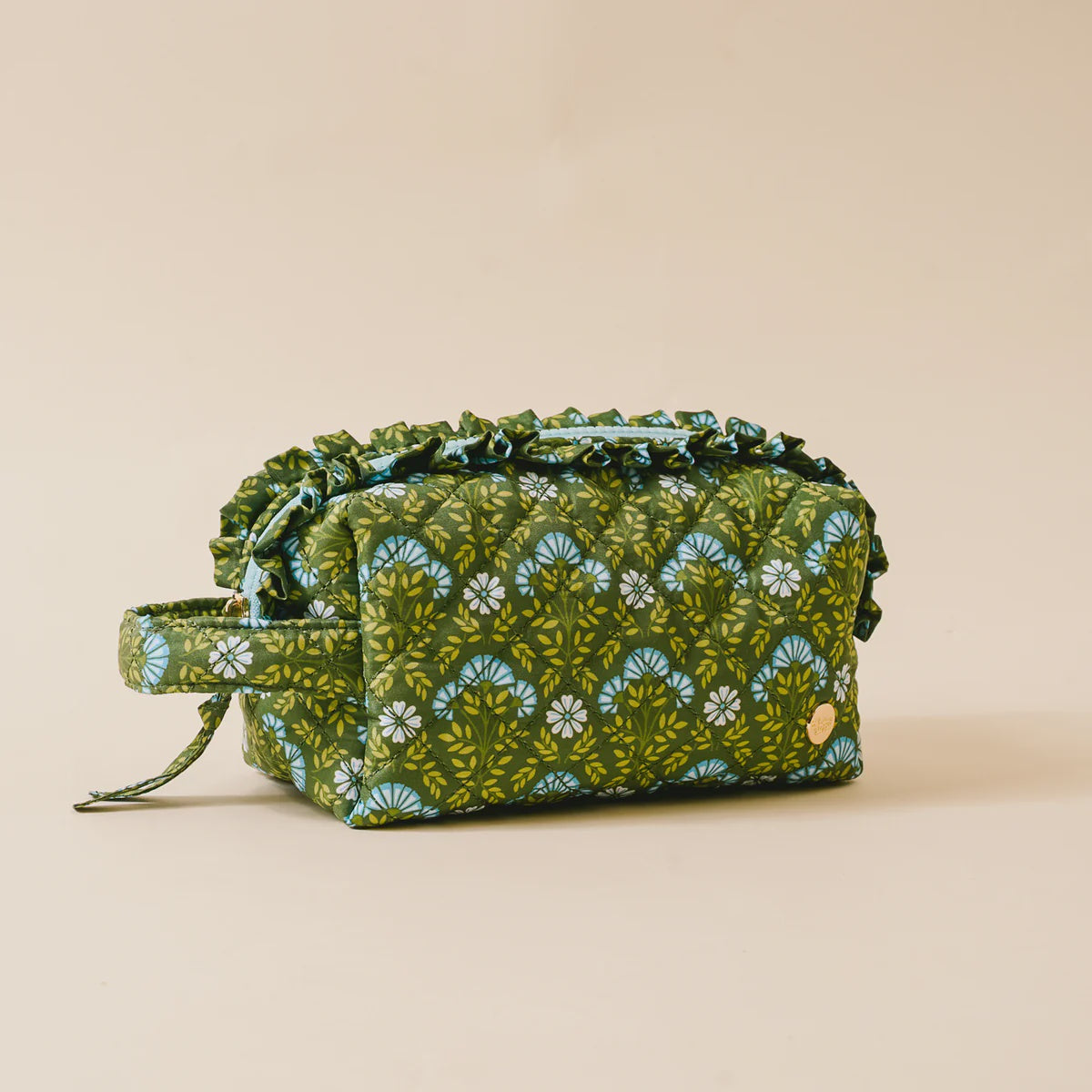Essentials Quilted Cosmetic Pouch Everbloom Forest Green