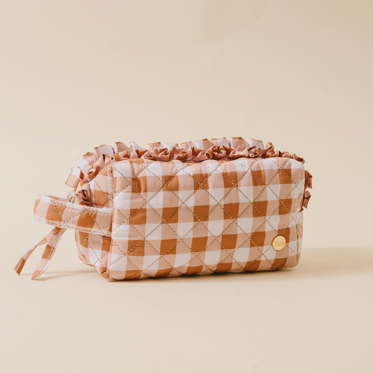 Essentials Quilted Cosmetic Pouch Maple Gingham