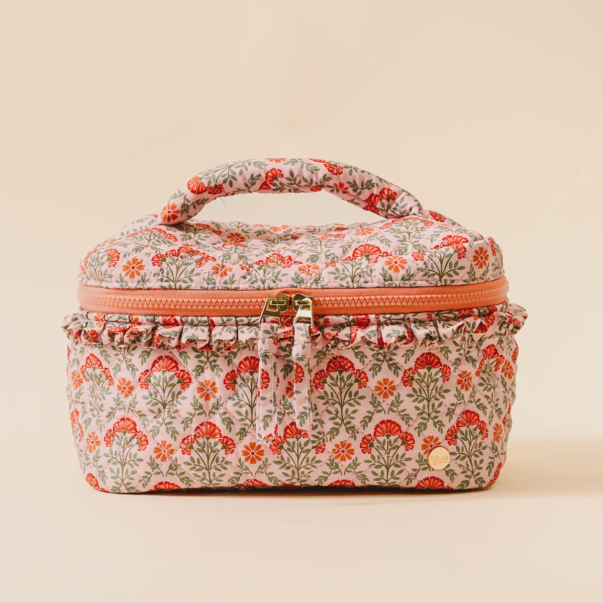Glam & Go Quilted Cosmetic Bag Everbloom Dusty Rose
