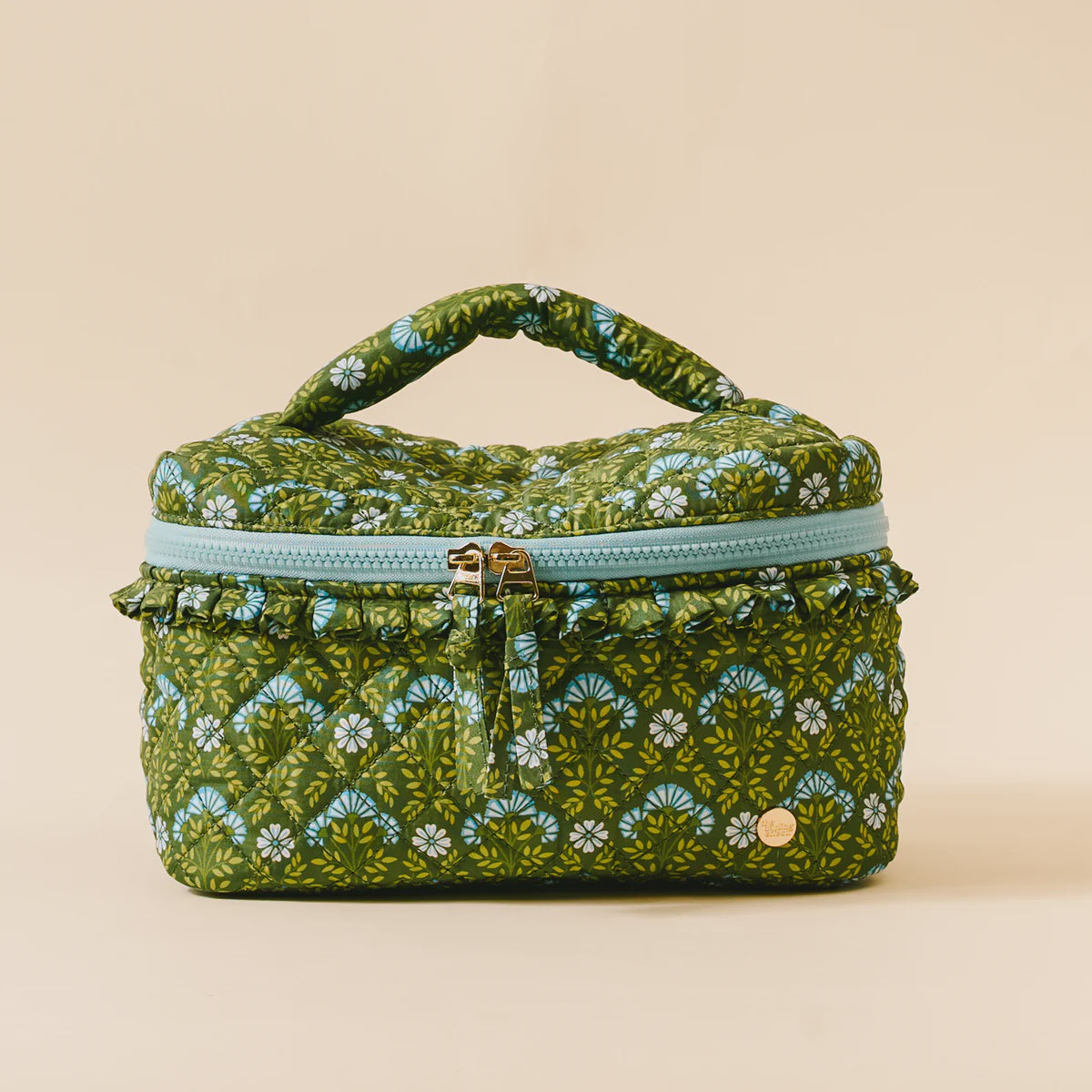 Glam & Go Quilted Cosmetic Bag Everbloom Forest Green