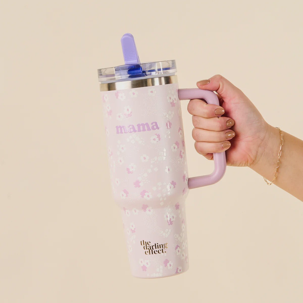 the darling effect 40oz Lifestyle Flip Tumbler-Mama Lilac