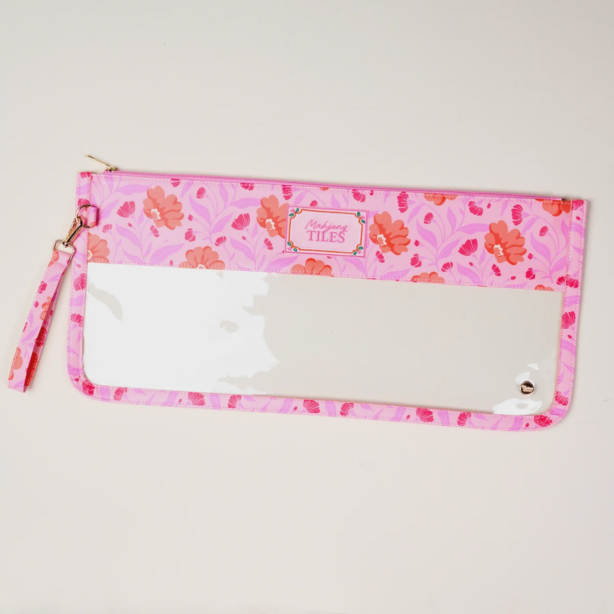 Mahjong Tile Keeper Pouch Hot Pink Poppin Petals