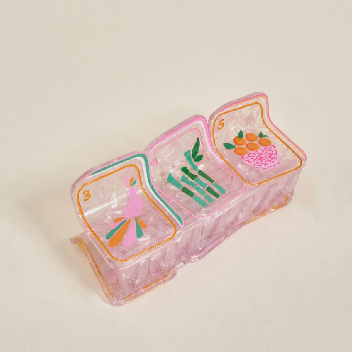 Shape Up Claw Clip Mahjong Pink