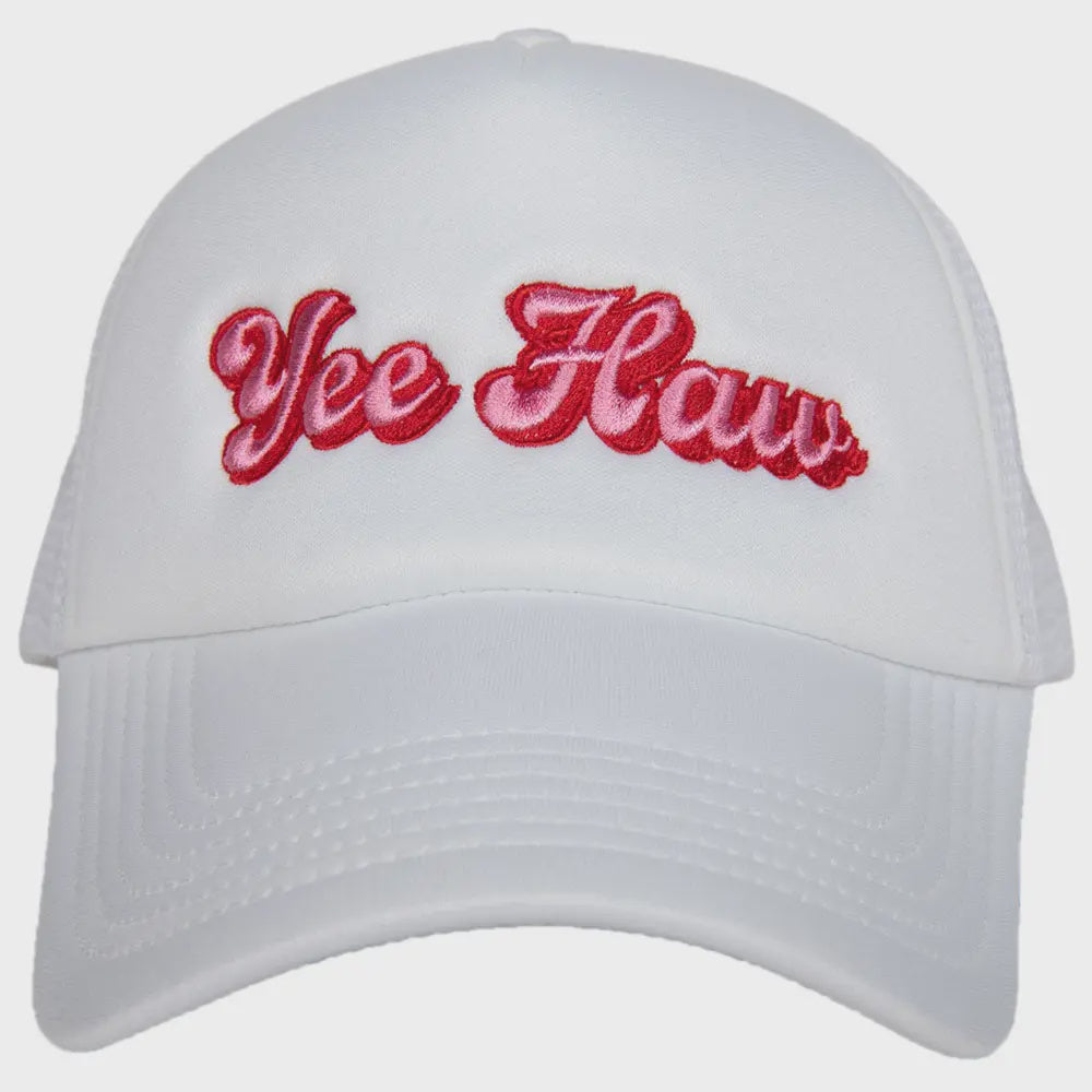 Yee Haw Foam Trucker Hat-White