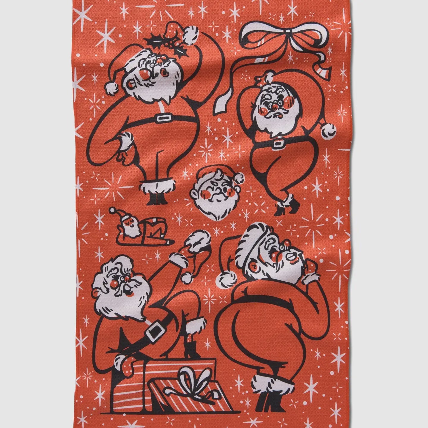 Geometry Kitchen Tea Towel-Sexy Santa