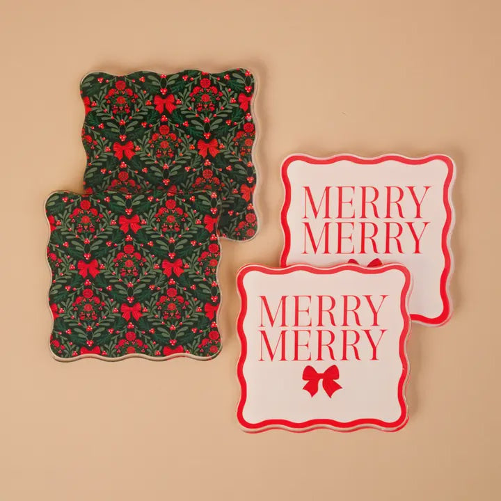 A Merry Moment Table Talk Acrylic Coaster Set