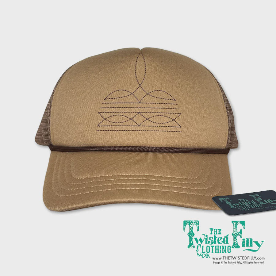 Boot Stitch Infant/Toddler Tan & Brown Trucker Hat
