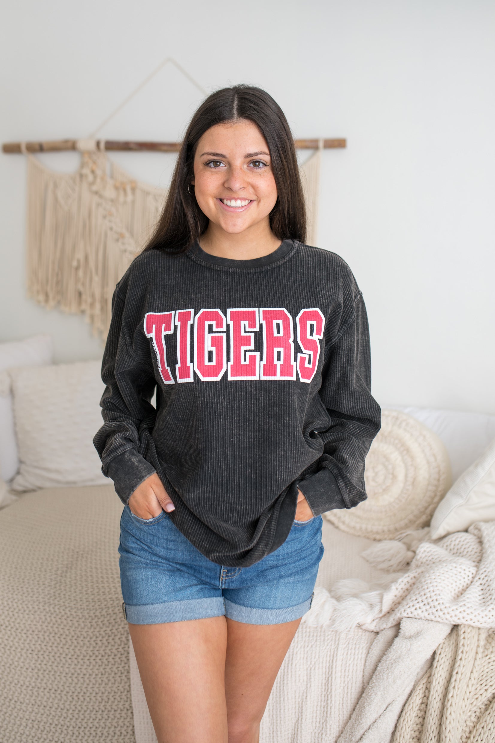 Corded Black Tigers Pullover
