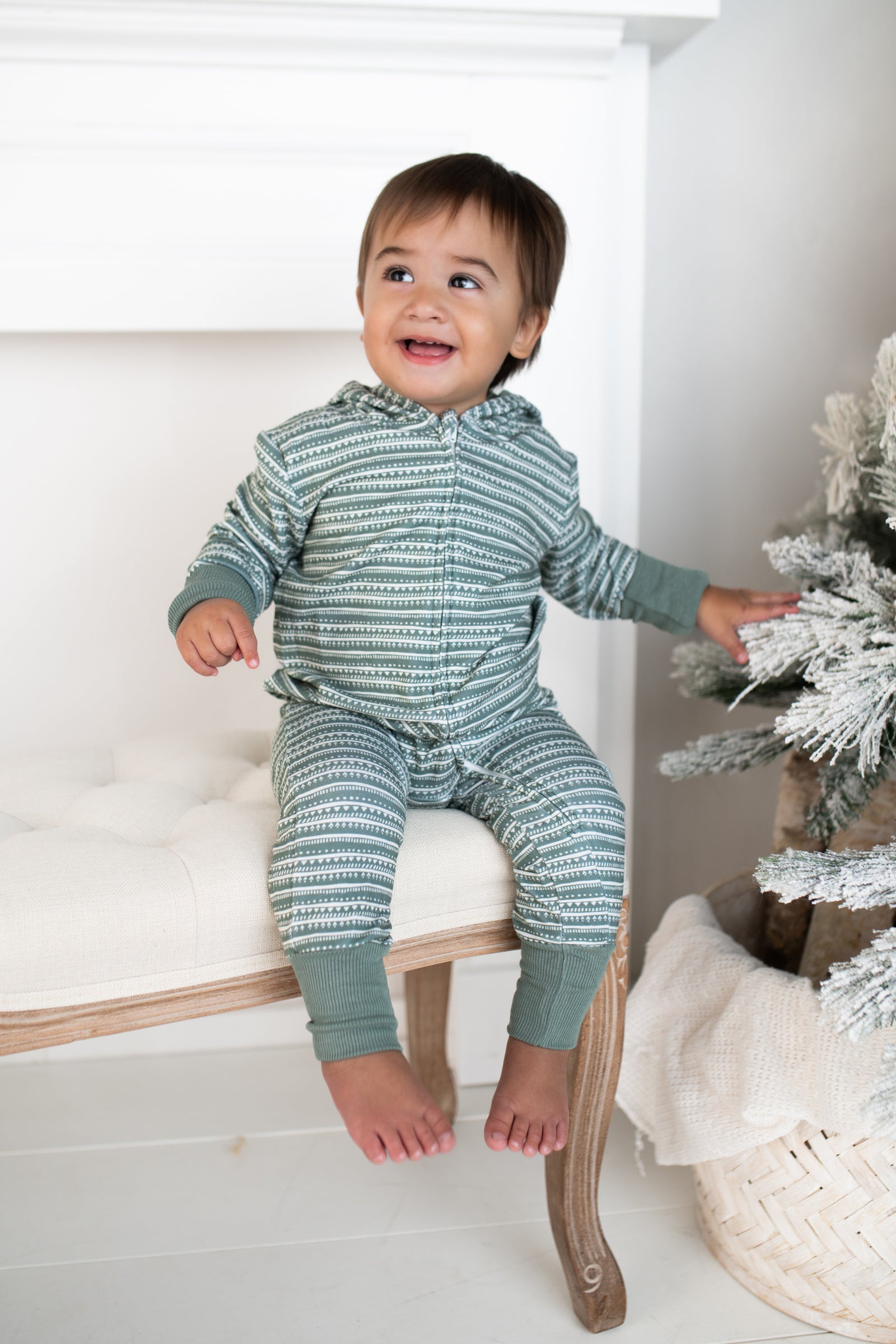 Tribal Pine Zip Romper
