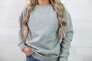 gameday SOCIAL Heather Grey Oklahoma Embossed Sweatshirt