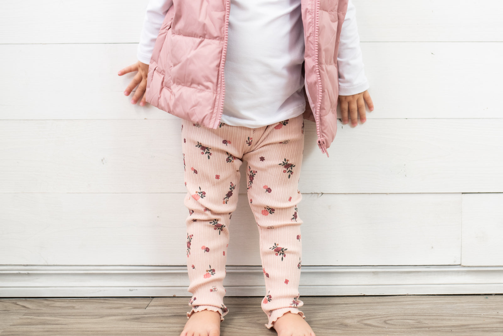 MinyMo Ribbed Elastane Leggings-Floral