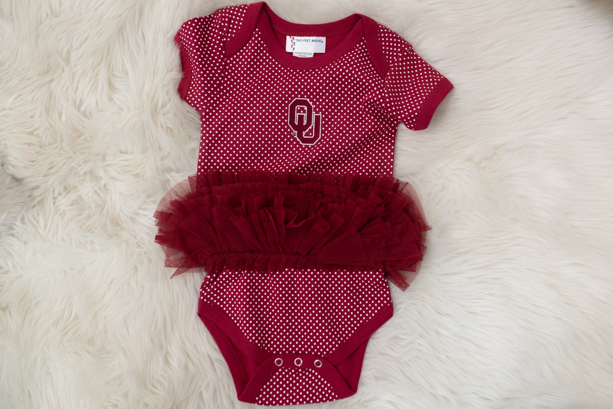 OU Crimson Pin Dot TuTu Creeper