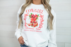 Ali Dee Cowboy Christmas Club Sweatshirt-White