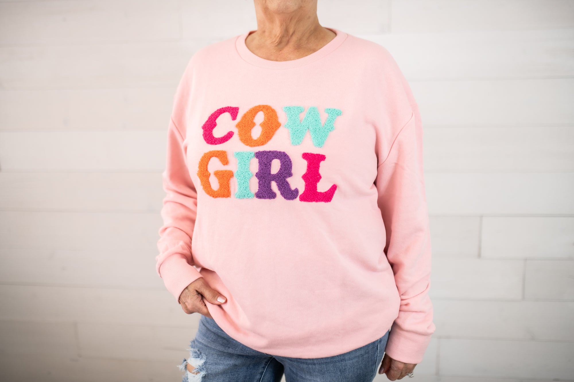 The Royal Standard Cowgirl Sweatshirt-Pink Multi