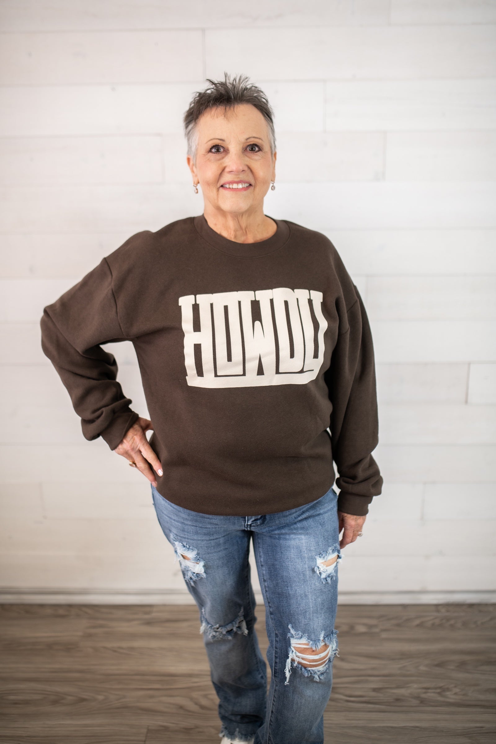 Howdy Fall Sweatshirt-Brown