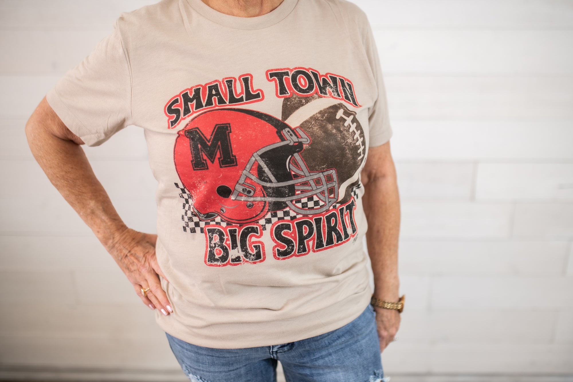 Small Town Big Spirit Mustang Graphic Tee