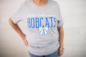 Bridgecreek Bobcats with a Bow Graphic Tee-Grey