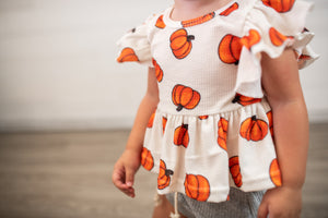 Girl's Pumpkin Peplum