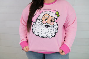 Jane Marie Pink Santa Sequin Sweatshirt