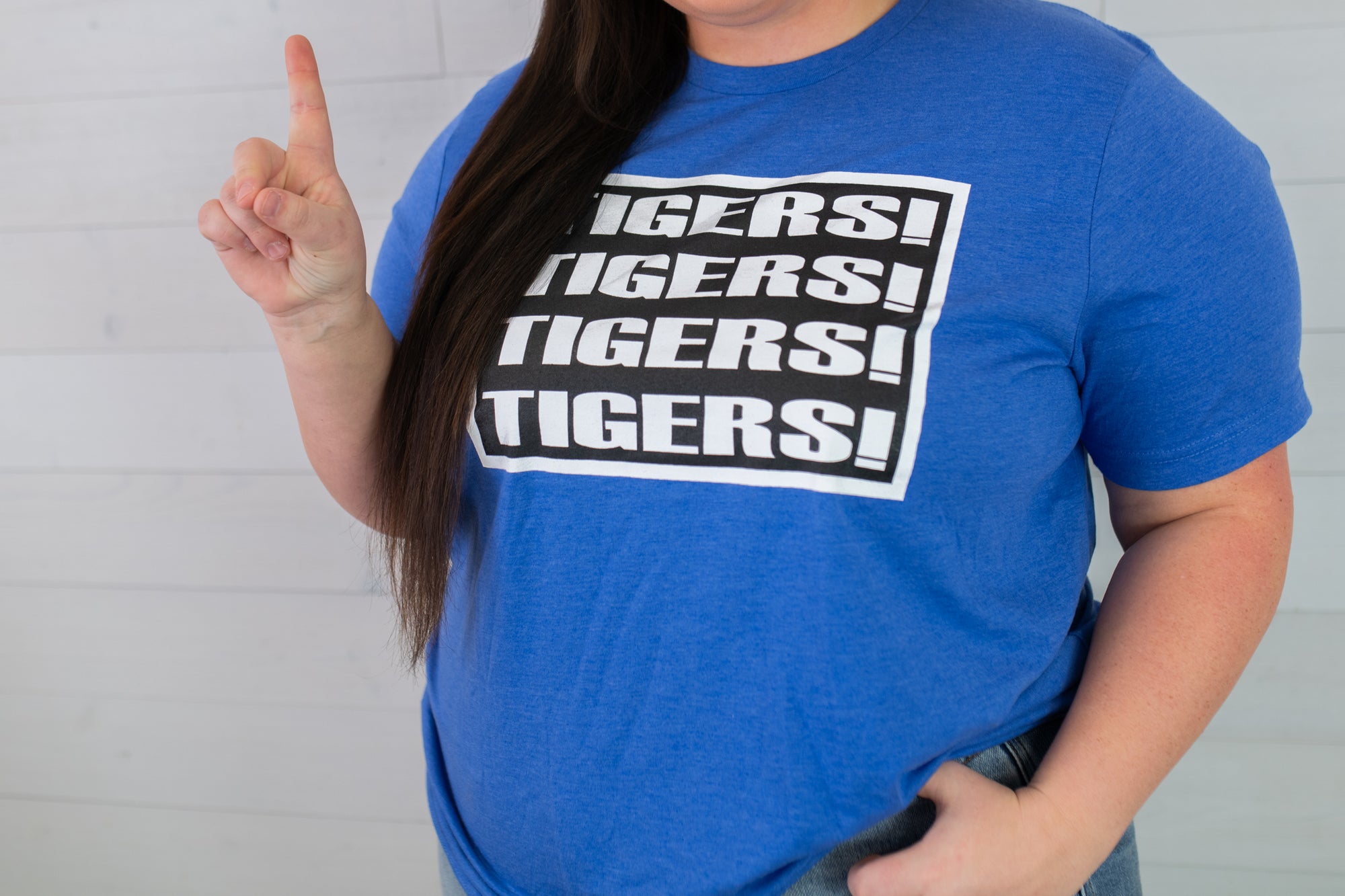 Tigers Tigers Tigers Graphic Tee-Blue