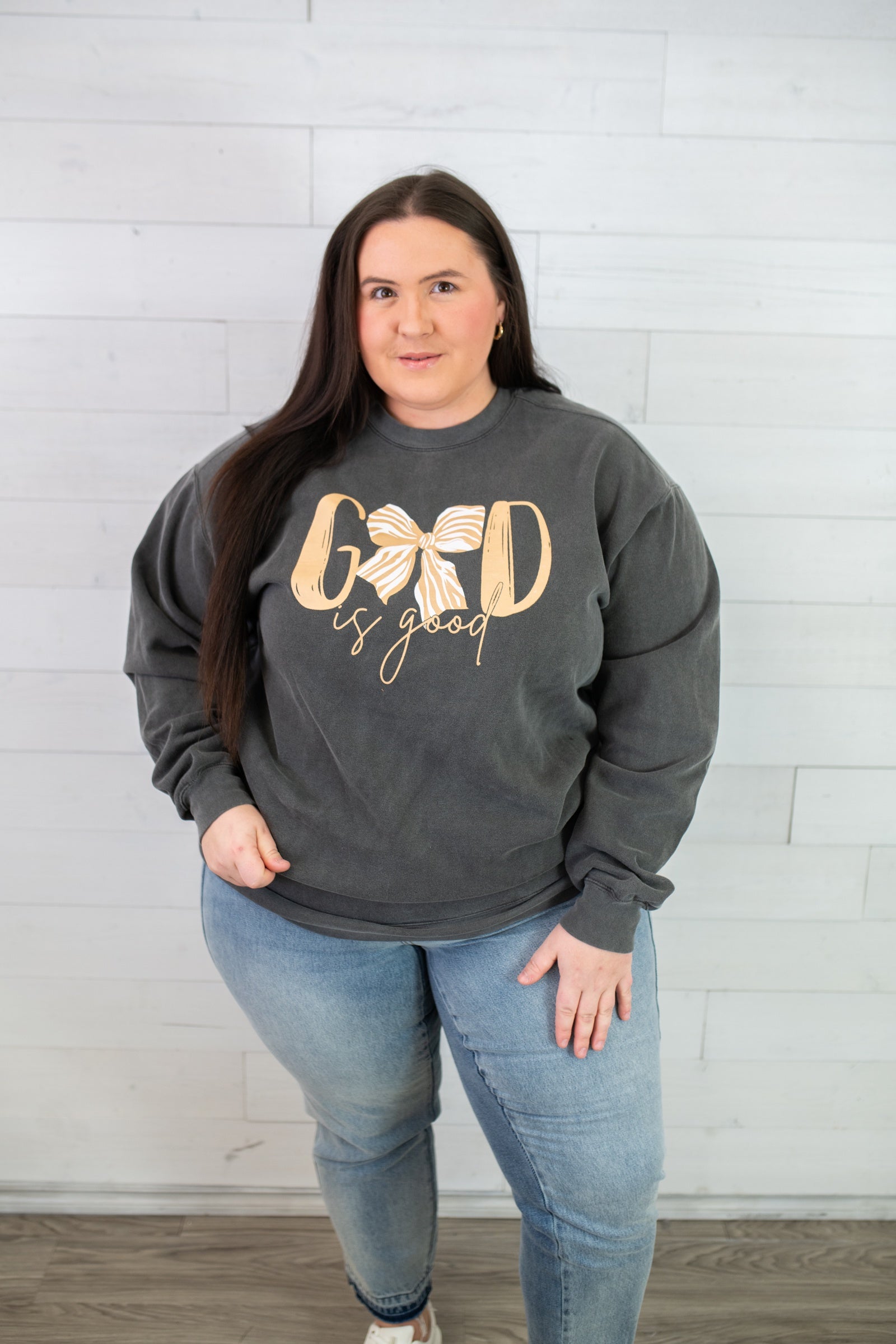 God Is Good Sweatshirt-Dark Grey