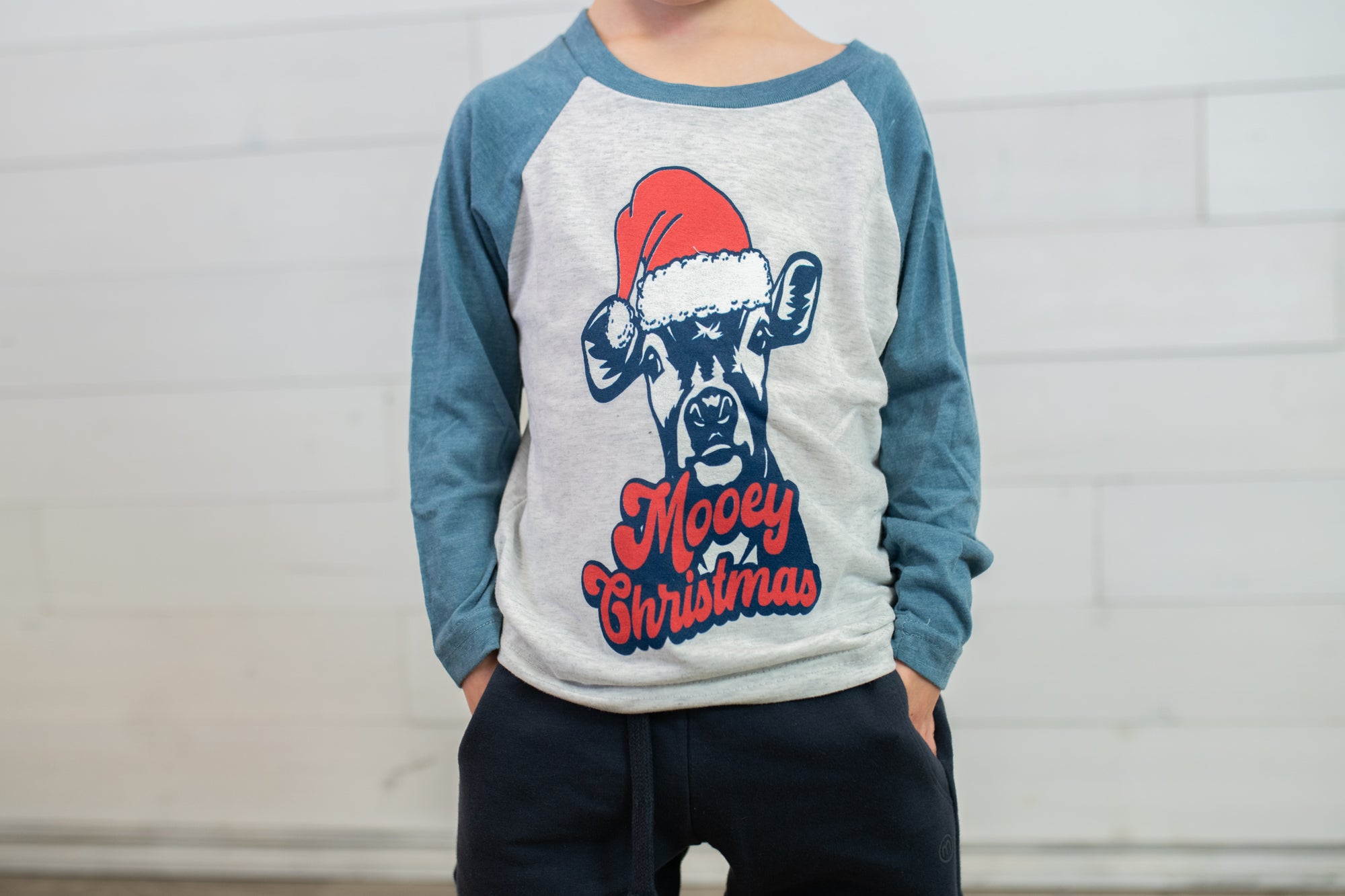 Mooey Christmas 3/4 Sleeve Graphic Tee