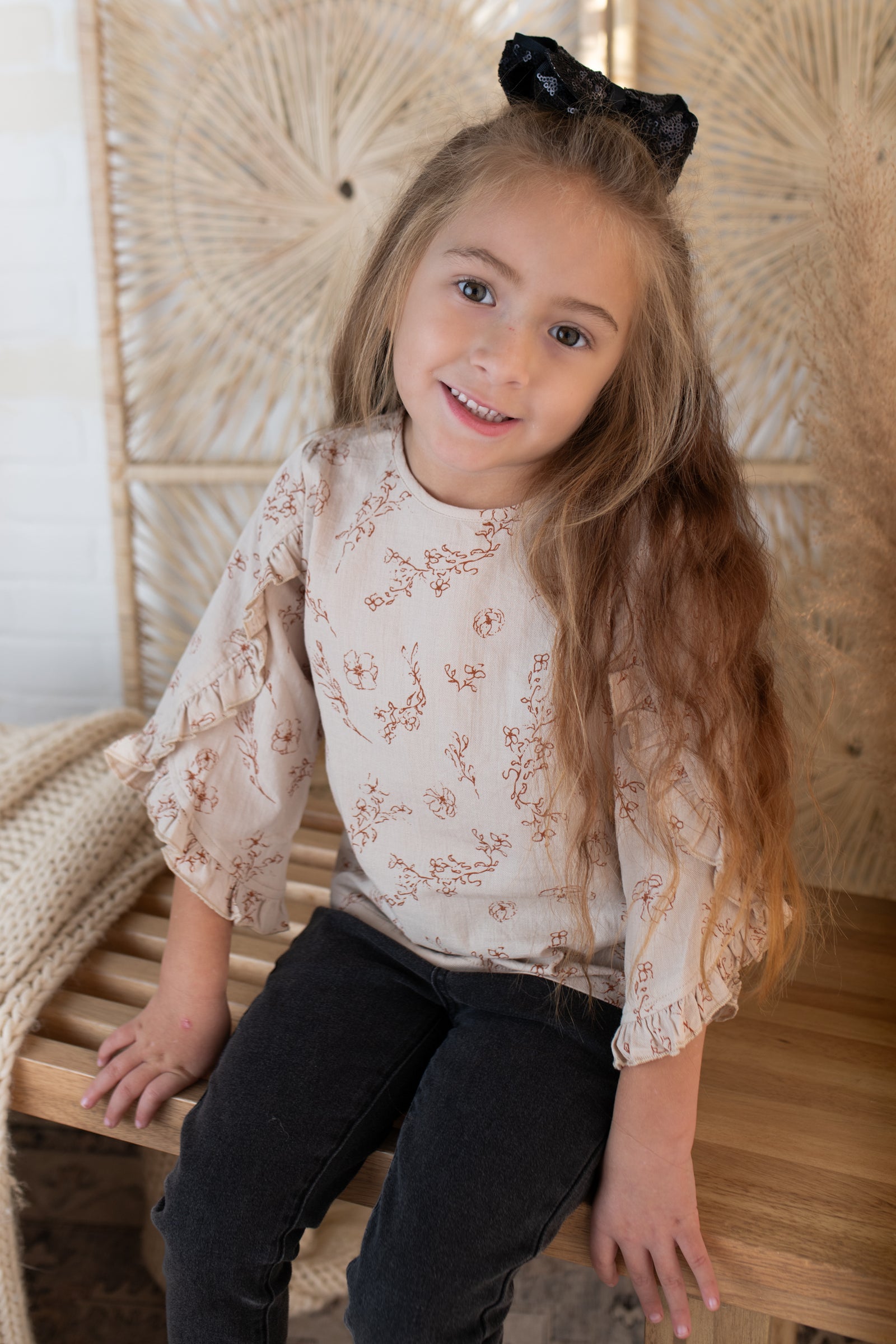 Oatmeal Floral LoLa Blouse