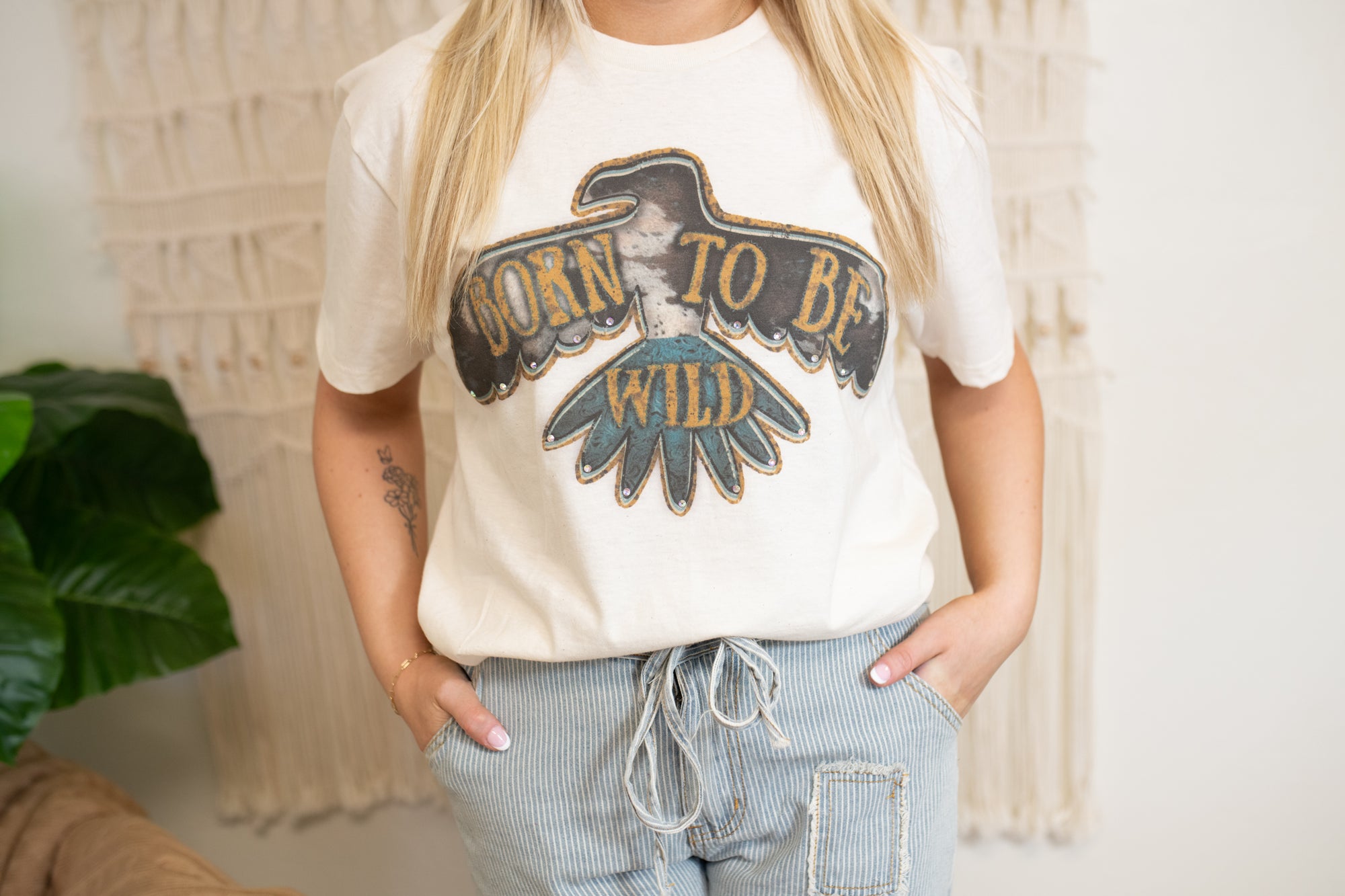 Born To Be Wild Graphic Tee with Bling
