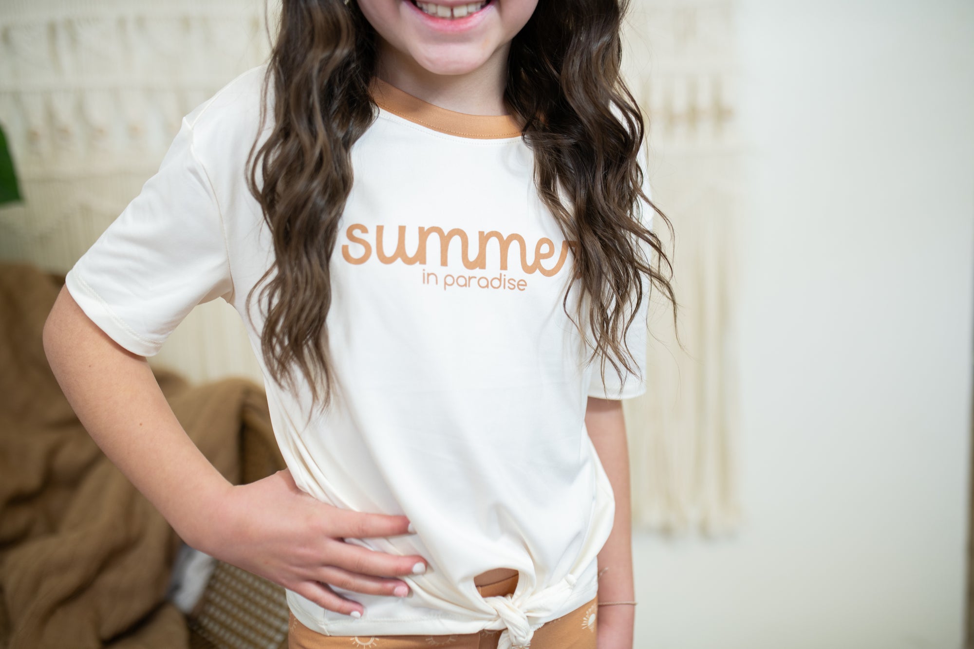 Summer In Paradise Girls Front Tie Shirt