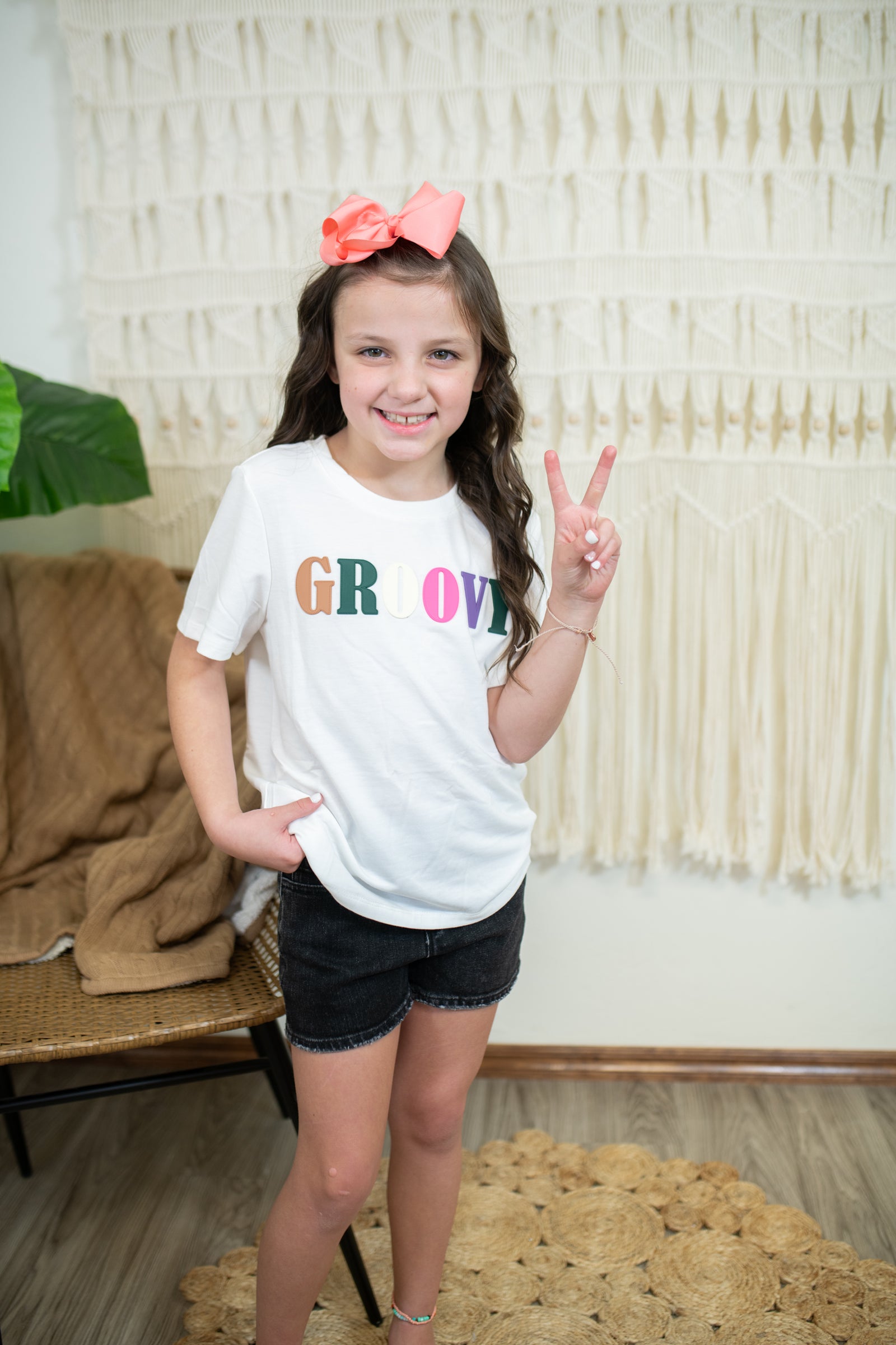 Girls Groovy White Top