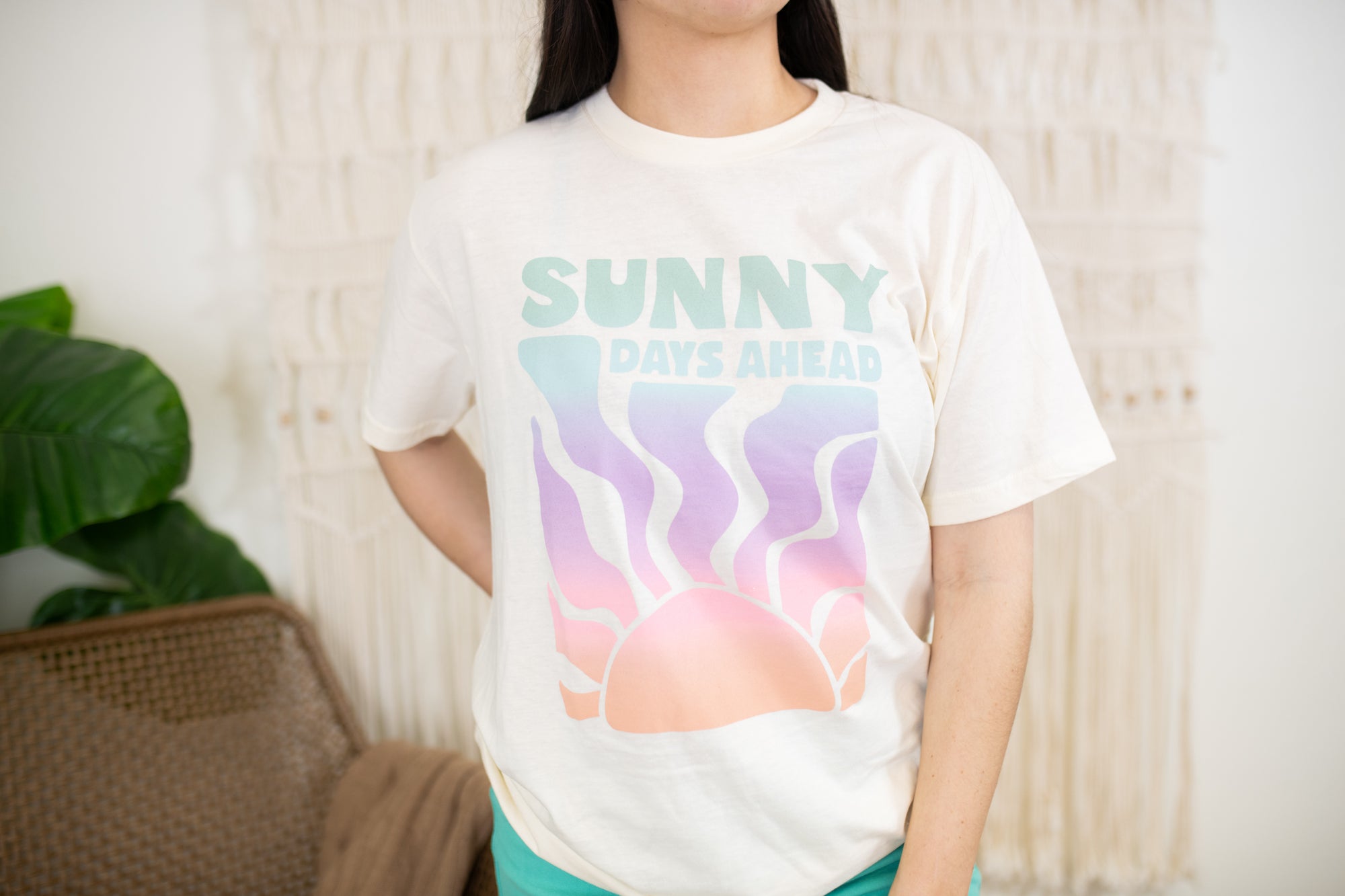 Sunny Days Ahead Graphic Tee-Natural