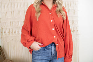Rust Button Up Top