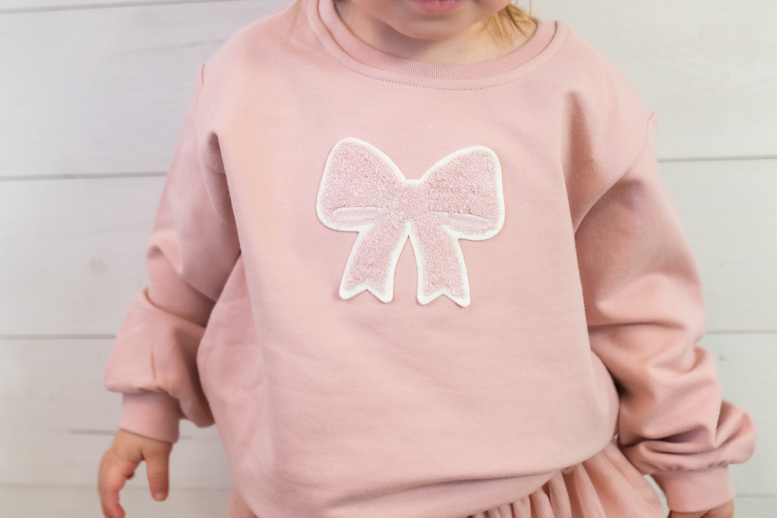 TuTu  Bows Oversized Sweatshirt with Applique Pink