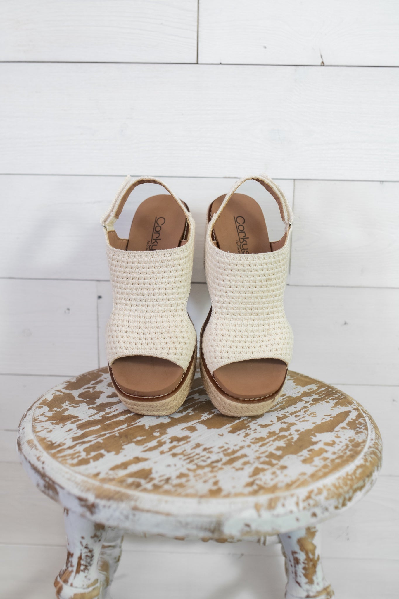 Corkys Natural Crochet Wedge-Freddie