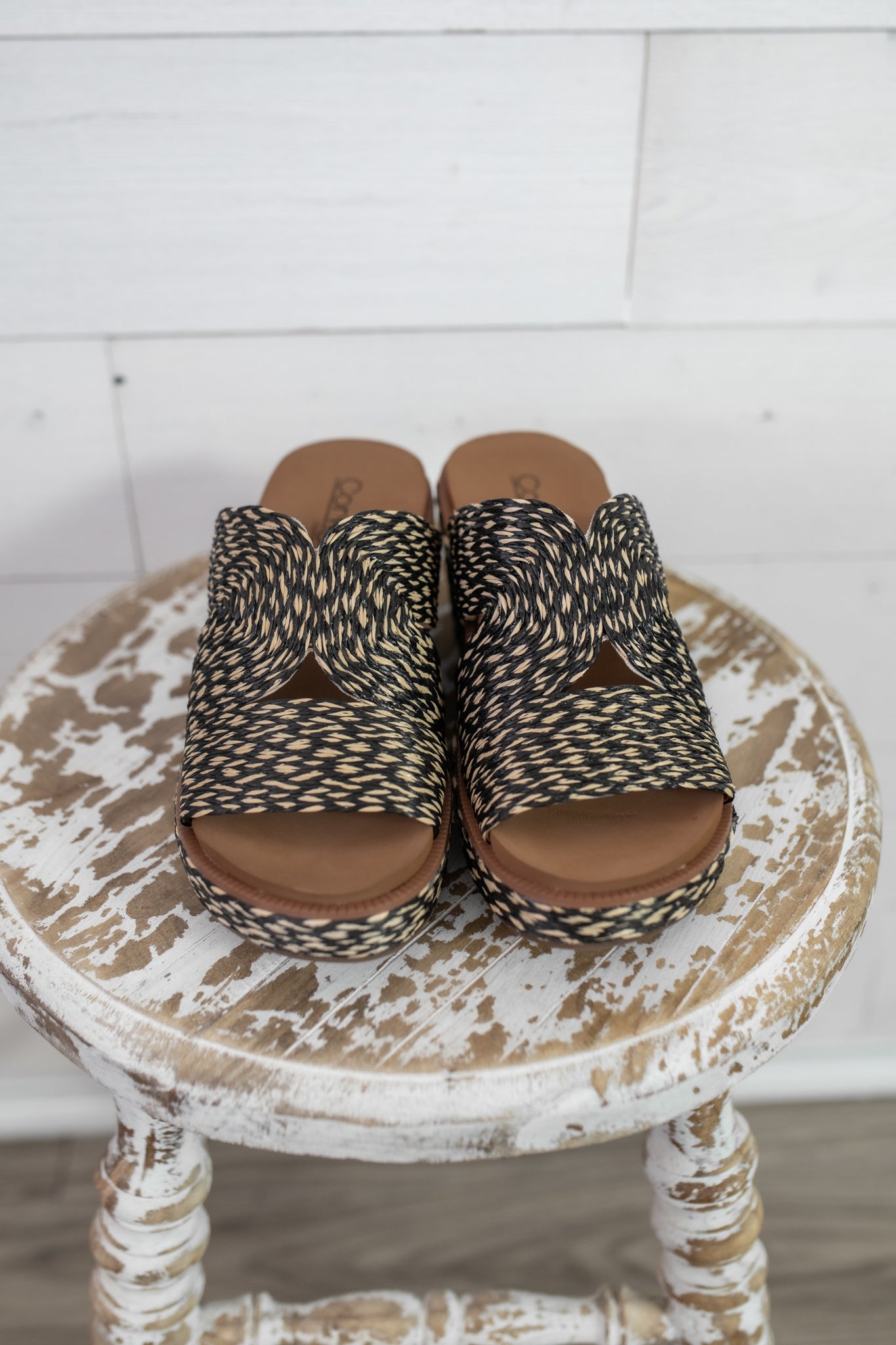 Corkys Black Combo Wedge-Golden Hour