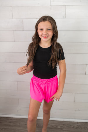 Girls Fly Away Shorts-Hot Pink