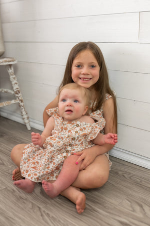 Fluttered Button Tiered Dress Magnolia