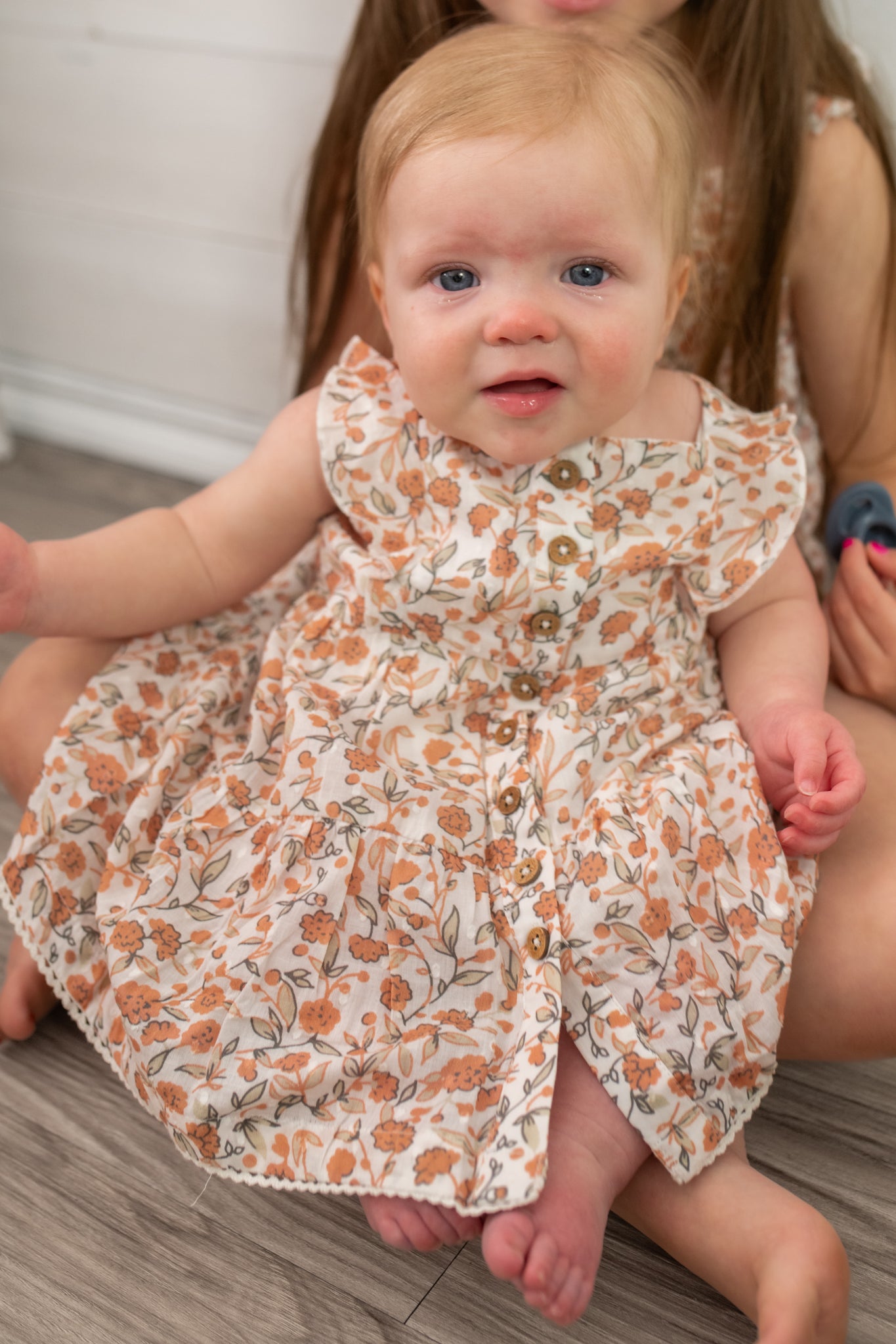 Fluttered Button Tiered Dress Magnolia