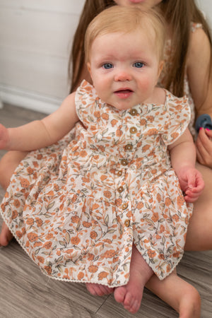 Fluttered Button Tiered Dress Magnolia