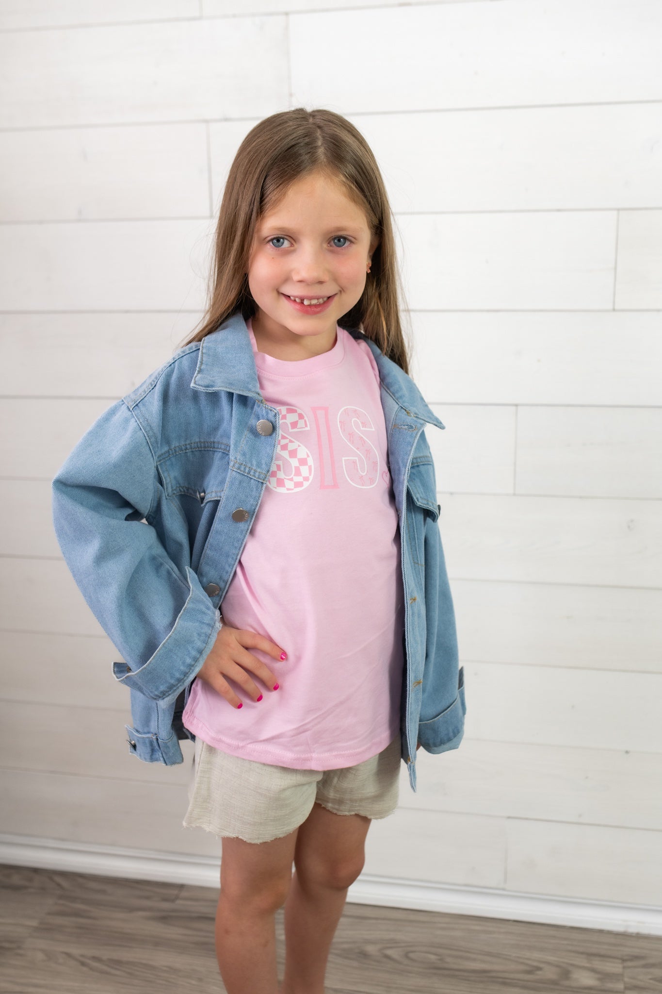 Nash Grey Girls Jean Jacket with Bow
